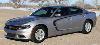 front C STRIPE | 2015-2018 Dodge Charger RT Decals Kit MATTE BLACK 3M front C STRIPE | 2015-2018 Dodge Charger RT Decals Kit MATTE BLACK 3M