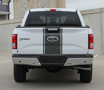 rear of Ford F 150 Truck Bed Decals CENTER STRIPE 2015-2017 2018 2019 rear of Ford F 150 Truck Bed Decals CENTER STRIPE 2015-2017 2018 2019