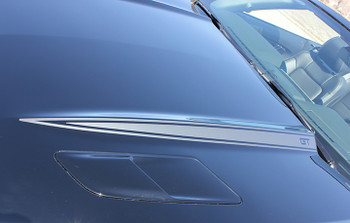 close up hood 2016 Ford Mustang Hood Stripe Decals HOOD SPEARS 2015-2017 close up hood 2016 Ford Mustang Hood Stripe Decals HOOD SPEARS 2015-2017