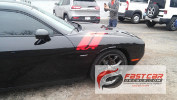 side Dodge Challenger RT Fender Hash Stripes DOUBLE BAR 2008-2019 side Dodge Challenger RT Fender Hash Stripes DOUBLE BAR 2008-2019