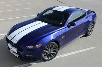 front angle 2016 Ford Mustang Dual Racing Stripes STALLION 2015-2017 front angle 2016 Ford Mustang Dual Racing Stripes STALLION 2015-2017