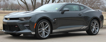 side view Chevy Camaro Lower Rocker Panel Decal Stripes TREAD 2016-2018 side view Chevy Camaro Lower Rocker Panel Decal Stripes TREAD 2016-2018