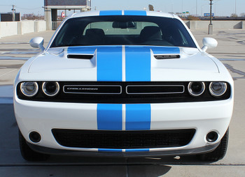 front view Dodge Challenger Dual Racing Stripes WING RALLY 3M 2015-2019 front view Dodge Challenger Dual Racing Stripes WING RALLY 3M 2015-2019