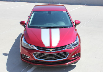 front view red 2018 Chevy Cruze Dual Racing Stripes DRIFT RALLY 3M 2016-2019 front view red 2018 Chevy Cruze Dual Racing Stripes DRIFT RALLY 3M 2016-2019