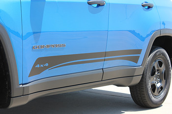 Jeep Compass Rocker Stripe Decals 3M COURSE ROCKER 2017-2019 Jeep Compass Rocker Stripe Decals 3M COURSE ROCKER 2017-2019