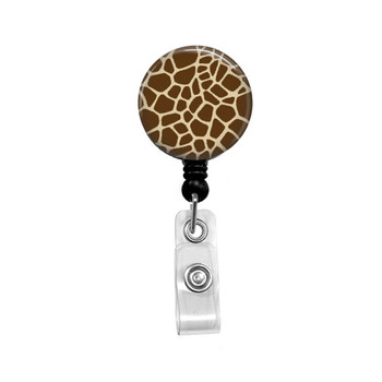 Giraffe Animal Print Mylar Retractable ID Badge Reel Giraffe Animal Print Mylar Retractable ID Badge Reel