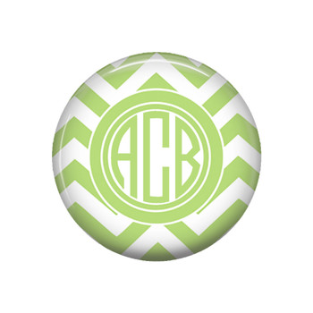 Lime Chevron Monogrammed Pocket Mirror Lime Chevron Monogrammed Pocket Mirror