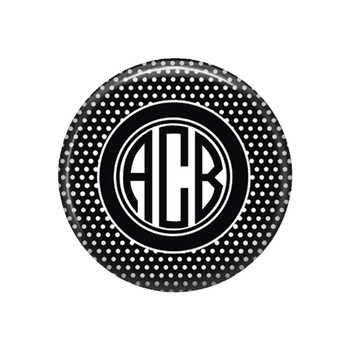 Black White Swiss Dot Monogrammed Pocket Mirror Black White Swiss Dot Monogrammed Pocket Mirror