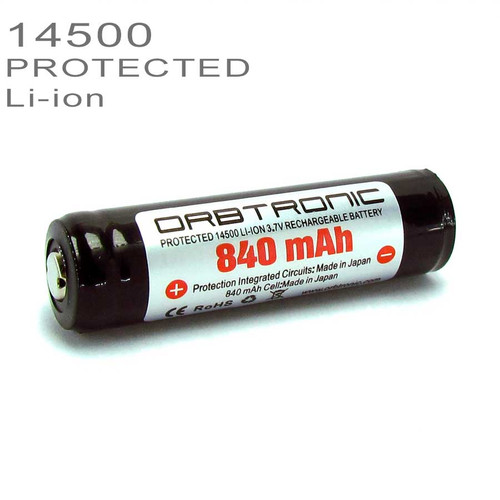 14500 PROTECTED Li-ion Battery 840mAh Rechargeable 3.7V SANYO-PANASONIC cell inside 14500 PROTECTED Li-ion Battery 840mAh Rechargeable 3.7V SANYO-PANASONIC cell inside