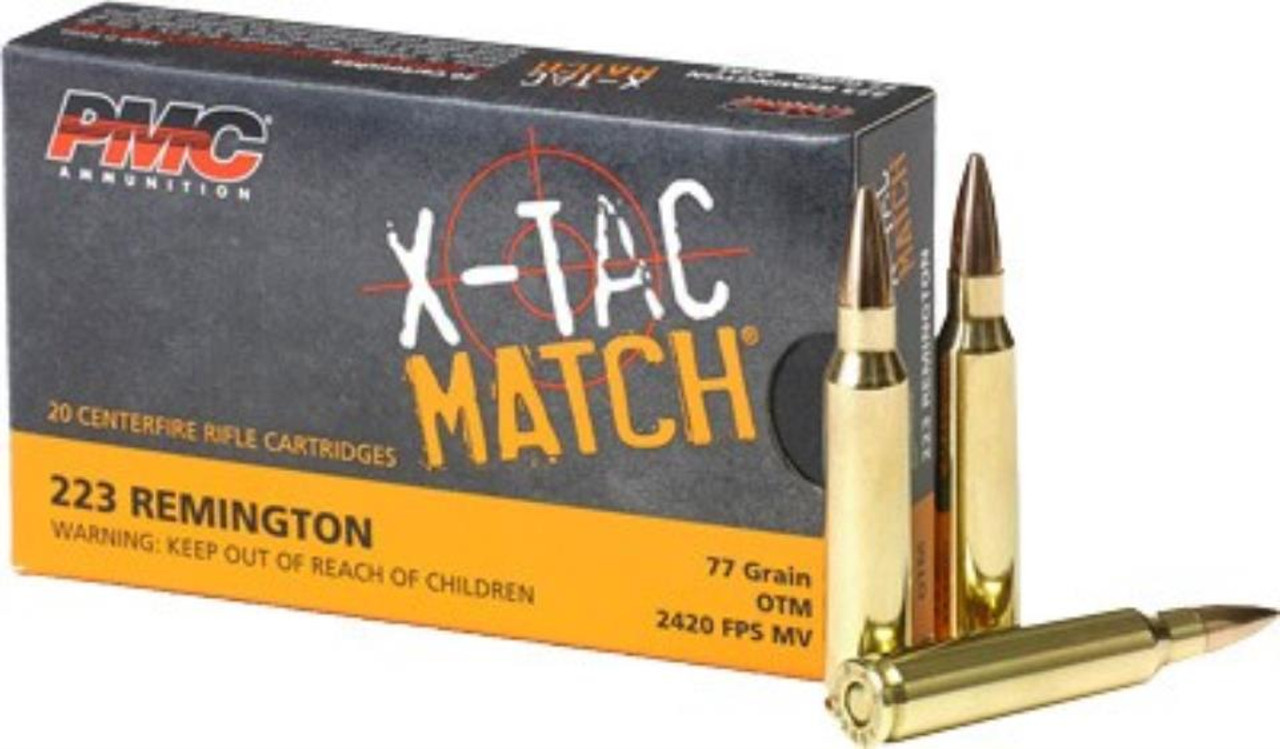 PMC Ammunition XTac Match Ammo.223 Rem 77 Grain Sierra Open Tip Match