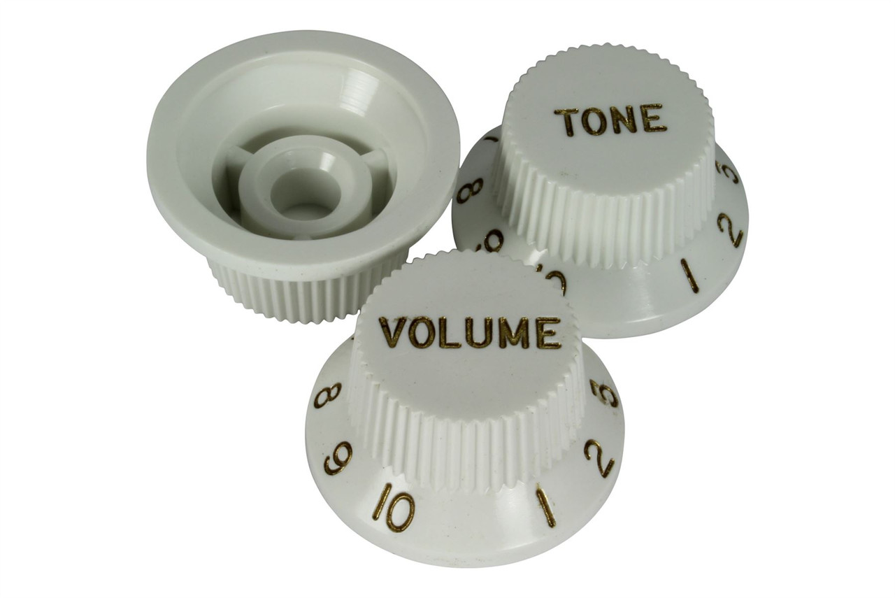 Strat Knobs Volume Tone Set Set of 3 White Philadelphia Luthier Tools