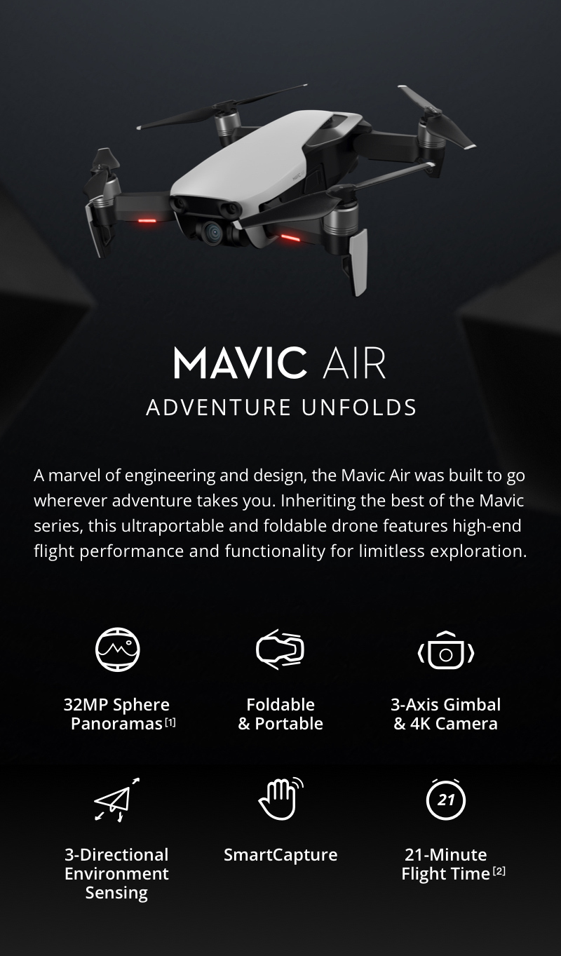 dji mavic air combo arctic white