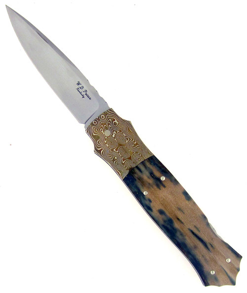 W.D. Pease Custom Dagger Lock Back Mokume Siberian Mammoth Ivory 03M18 W.D. Pease Custom Dagger Lock Back Mokume Siberian Mammoth Ivory 03M18