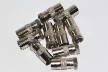10 x Male F Plug to Coax Coaxial Female Adaptor, Eurovox, D Box, Satellite etc 10 x Male F Plug to Coax Coaxial Female Adaptor, Eurovox, D Box, Satellite etc