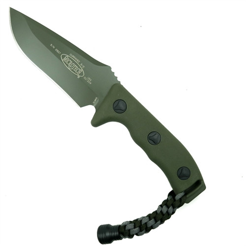 Microtech 1021GR OD Green Currahee S/E Fixed Blade Knife, OD Green Blade