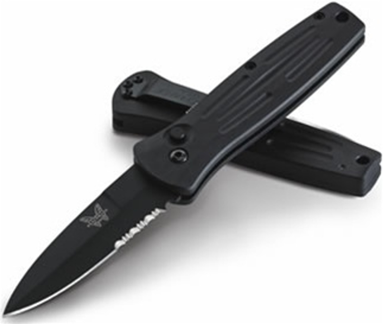 Benchmade Mel Pardue Auto Knife, Black Combo Blade 3550SBK