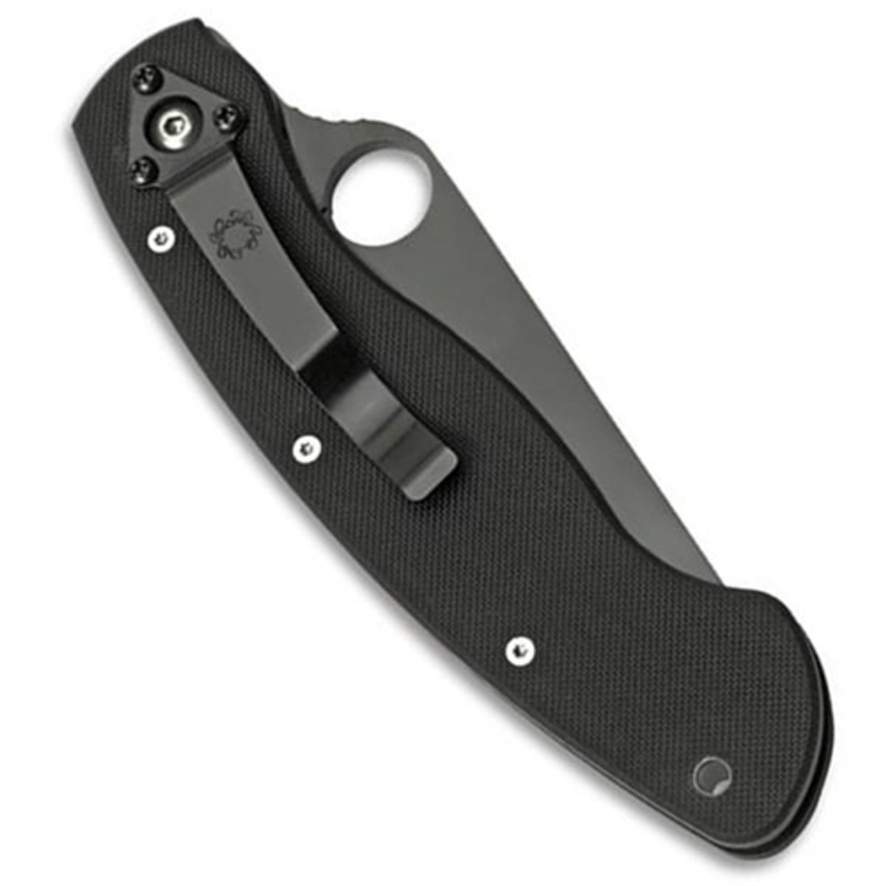 Spyderco Military Manual Folder Knife, Black Tactical Blade, Combo Edge