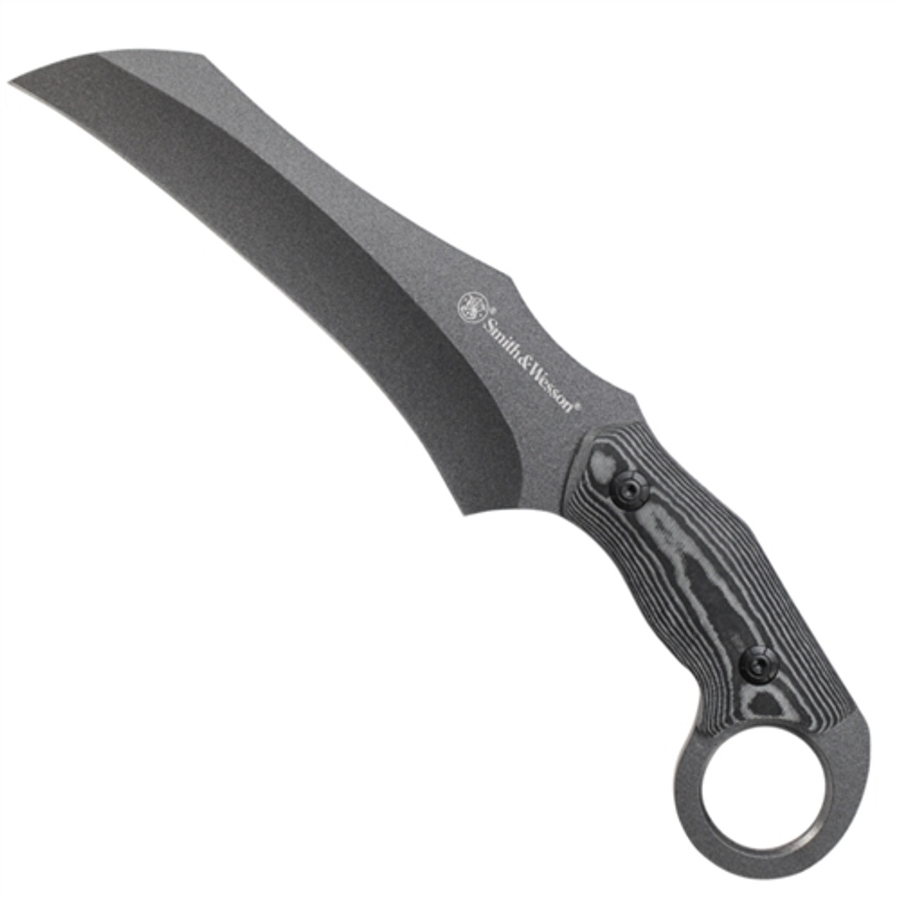 Smith & Wesson SWF5LM Fixed Blade Knife, Black Recurve Blade
