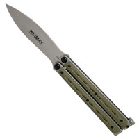 Bradley BCC901 OD Green Kimura Balisong Butterfly Knife, 154CM Bead Blast Blade Bradley BCC901 OD Green Kimura Balisong Butterfly Knife, 154CM Bead Blast Blade