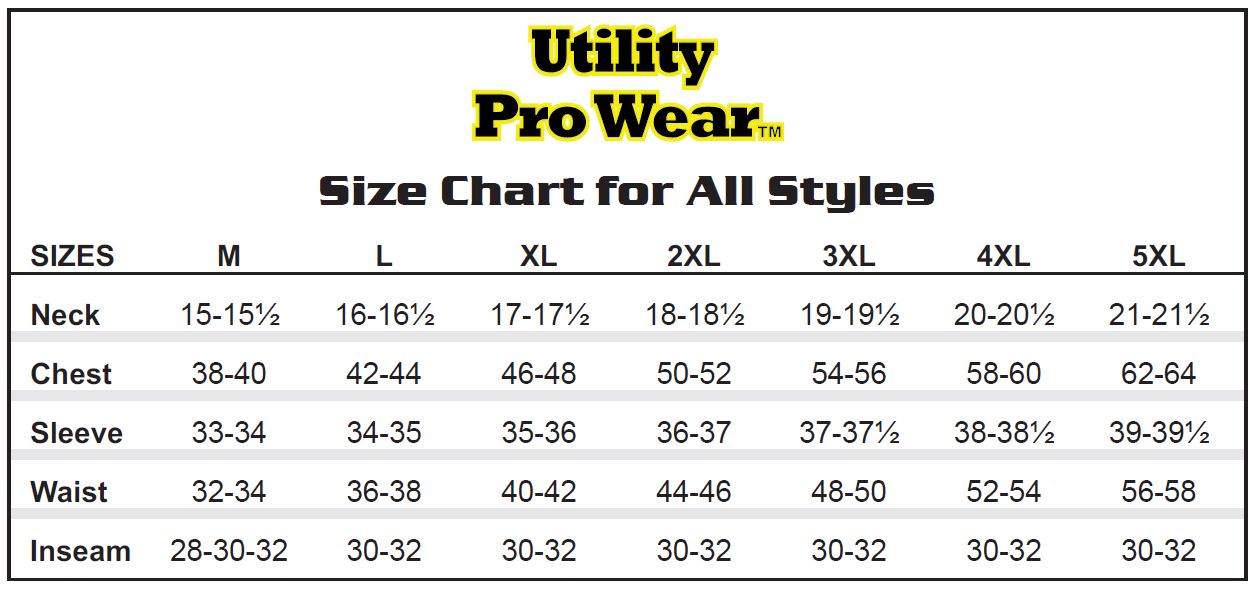 Pro Standard Size Chart