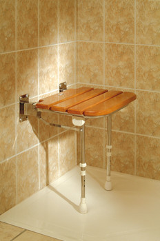 Wooden Fold Down Shower Seat Wooden Fold Down Shower Seat