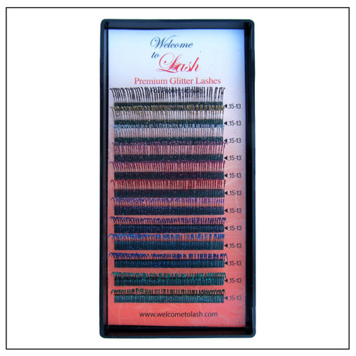 Single Glitter Classic CC Curl Premium Mink Eyelash Extension Tray