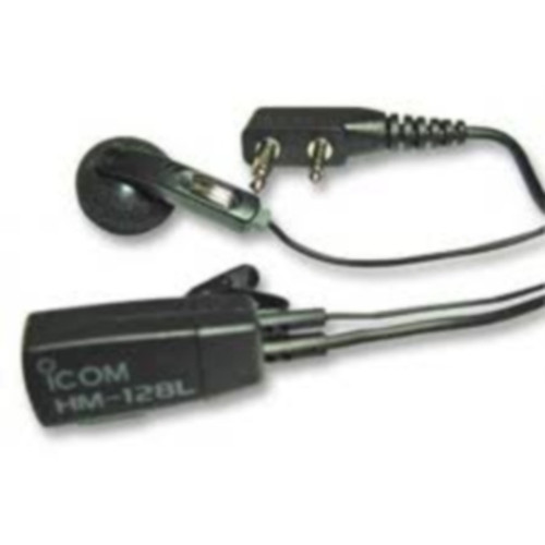 ICOM HM-128L Lightweight earphone-mic. Compact microphone with PTT switch clips to your lapel; Compatible with ICOM Radios. ICOM HM-128L Lightweight earphone-mic. Compact microphone with PTT switch clips to your lapel; Compatible with ICOM Radios.