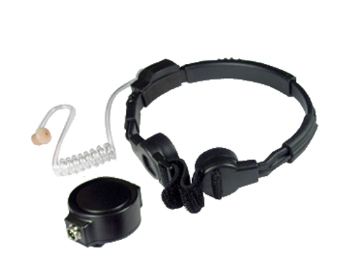GLADIATOR SPM-1500 Medium Duty Throat Mic by Pryme has a tactical PTT and acoustic tube earpiece for stealth. GLADIATOR SPM-1500 Medium Duty Throat Mic by Pryme has a tactical PTT and acoustic tube earpiece for stealth.
