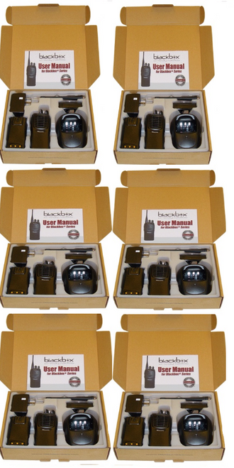 This BlackBox PLUS Six Pack of UHF radio operates on UHF frequencies. It can be programmed for frequencies in the range of 450 Mhz to 470 Mhz. Two way radios operating on UHF frequencies perform best inside steel or concrete structures. This BlackBox PLUS Six Pack of UHF radio operates on UHF frequencies. It can be programmed for frequencies in the range of 450 Mhz to 470 Mhz. Two way radios operating on UHF frequencies perform best inside steel or concrete structures.