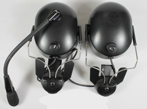 The HBB-EM-HM Helmet Mount Headset by Pryme uses an electret mic which is the most universal version and should work on all radios. (over-the-head) Dual Muff Headset. Flat Black or Yellow finish. NOW WITH CERTIFIED NRR 24dB The HBB-EM-HM Helmet Mount Headset by Pryme uses an electret mic which is the most universal version and should work on all radios. (over-the-head) Dual Muff Headset. Flat Black or Yellow finish. NOW WITH CERTIFIED NRR 24dB