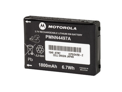 The PMNN4497 battery from Motorola charges in the same units as the radios, and delivers up to 18 hours of battery life in a single session. The PMNN4497 battery from Motorola charges in the same units as the radios, and delivers up to 18 hours of battery life in a single session.