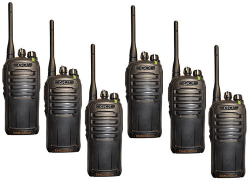 Great for Professional use! Use the Blackbox GO Radios anywhere, like the track, camping, boating, Surveillance, Casinos, Law Enforcement, Restaurants, Construction, Warehouse, Retail Store, Tactical units / teams. Great for Professional use! Use the Blackbox GO Radios anywhere, like the track, camping, boating, Surveillance, Casinos, Law Enforcement, Restaurants, Construction, Warehouse, Retail Store, Tactical units / teams.
