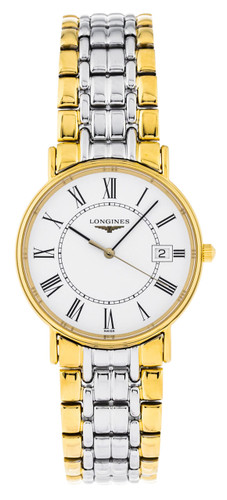Longines Presence 33mm Swiss Quartz Two-Tone Men's Watch L47202117 Longines Presence 33mm Swiss Quartz Two-Tone Men's Watch L47202117