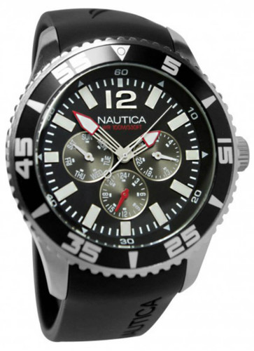 Nautica NST 07 Multifunction Black Rubber Band Men's Watch N11086G Nautica NST 07 Multifunction Black Rubber Band Men's Watch N11086G