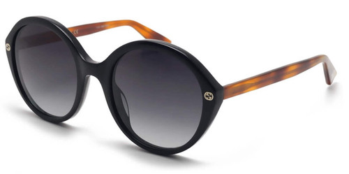Gucci Dark Round Tortoise Women’s Sunglasses GG0023S 003 55-22-140 Gucci Dark Round Tortoise Women’s Sunglasses GG0023S 003 55-22-140