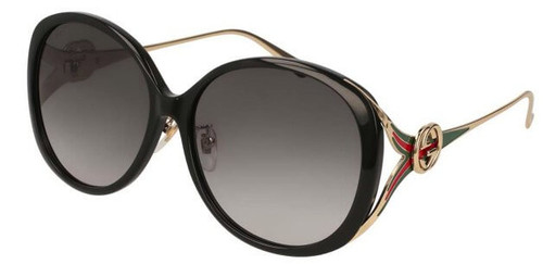 Gucci Grey Gradient Round Women's Sunglasses GG0226SK 001 60-14-130 Gucci Grey Gradient Round Women's Sunglasses GG0226SK 001 60-14-130