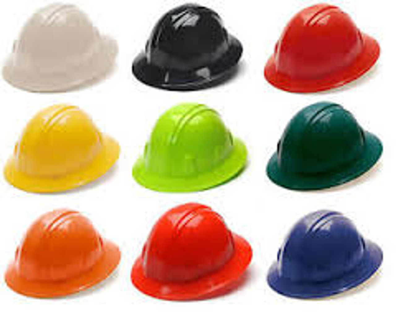 Hard Hats Full Brim Case of 12 Ratchet ANSI Z89.12009 Standard