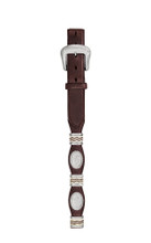 Men's Tony Lama Belt, Brown Scalloped, Conchos/Rawhide