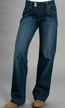 Women's Stetson Jean, Trouser Fit, Dark Wash, Long