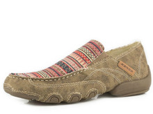 Women's Roper Shoe, Tan with Aztec Top