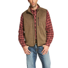 Men's Ariat Vest, Caldwell, Full Zip, Fossil Brown