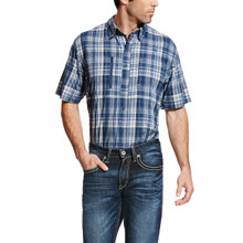 Men's Ariat S/S, Blue and White Plaid