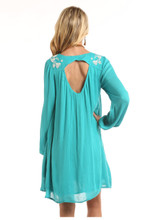 Women's Rock & Roll Dress, Turquoise with Silver Embroidery