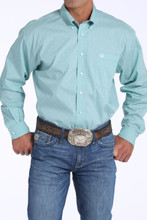Men's Cinch L/S, Light Blue with White Print