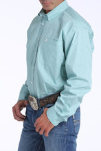 Men's Cinch L/S, Light Blue with White Print