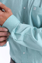 Men's Cinch L/S, Light Blue with White Print