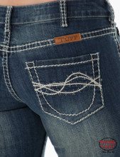 Women's Cowgirl Tuff Jean, Don't Fence Me In, Cream