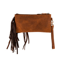 Women's STS Purse, Chaps Clutch, Tornado Tan with Fringe