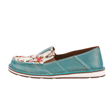 Women's Ariat Cruiser, Shimmer Turquoise with Ivory Steer and Rose Print Top