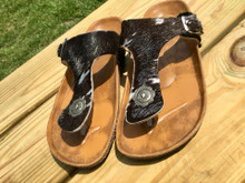 Women's Whole Herd Sandals, Cowhide with Concho